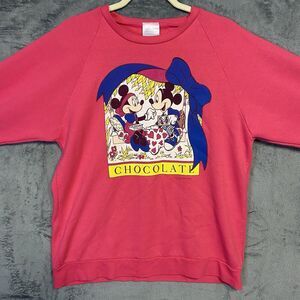 Vintage Allison Sweater Mens Large Pink Minnie Mouse & Micky 90s Single Stitch